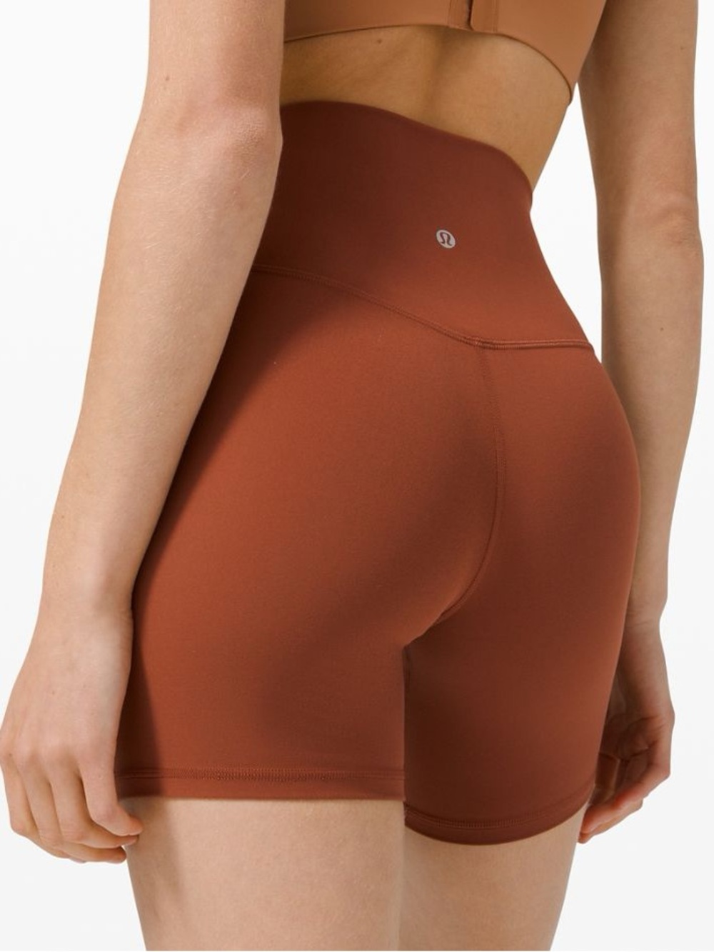 🤎 Lululemon Align High-Rise 6” Shorts Dark Terracotta Size 6 - Picture 2 of 4